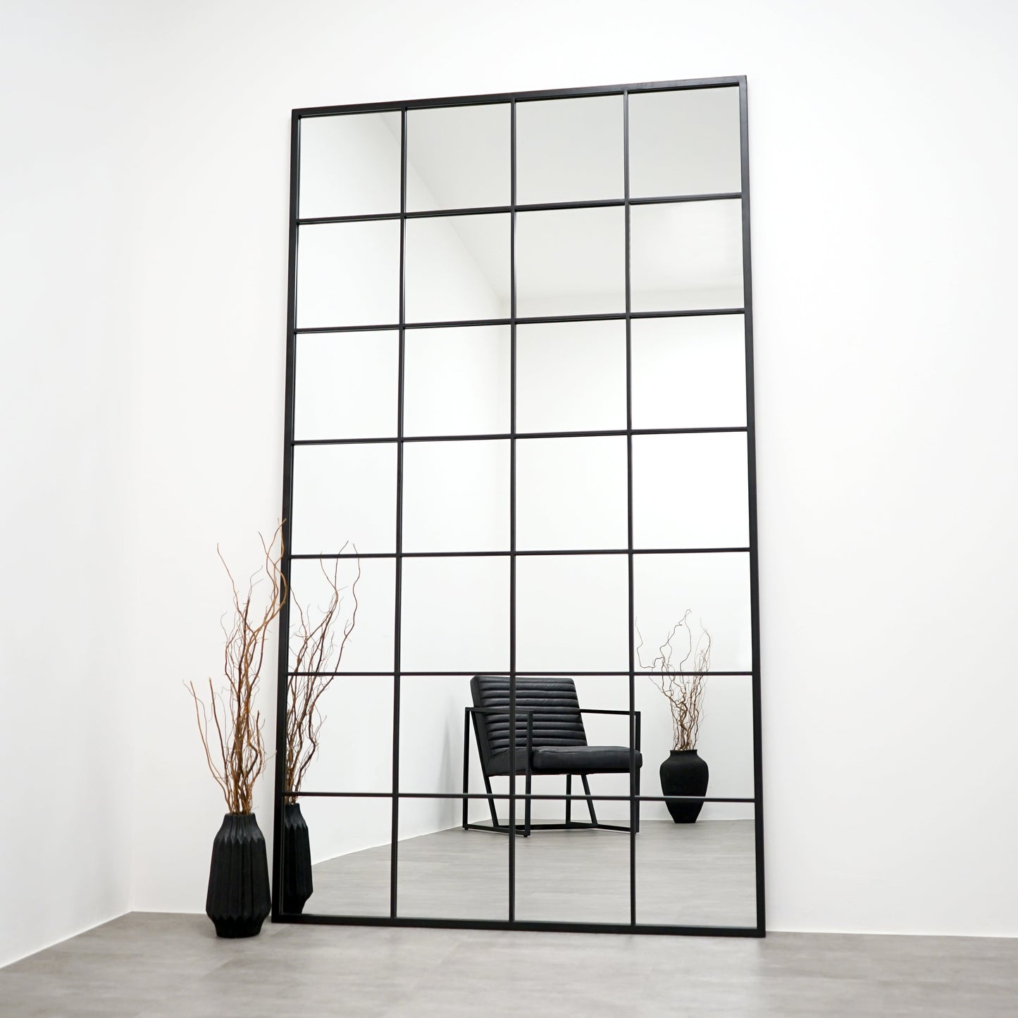 Brooklyn - Miroir Métallique Noir Extra Large Pleine Longueur 210cm x 120cm