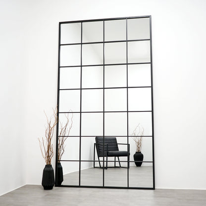 Brooklyn - Miroir Métallique Noir Extra Large Pleine Longueur 210cm x 120cm