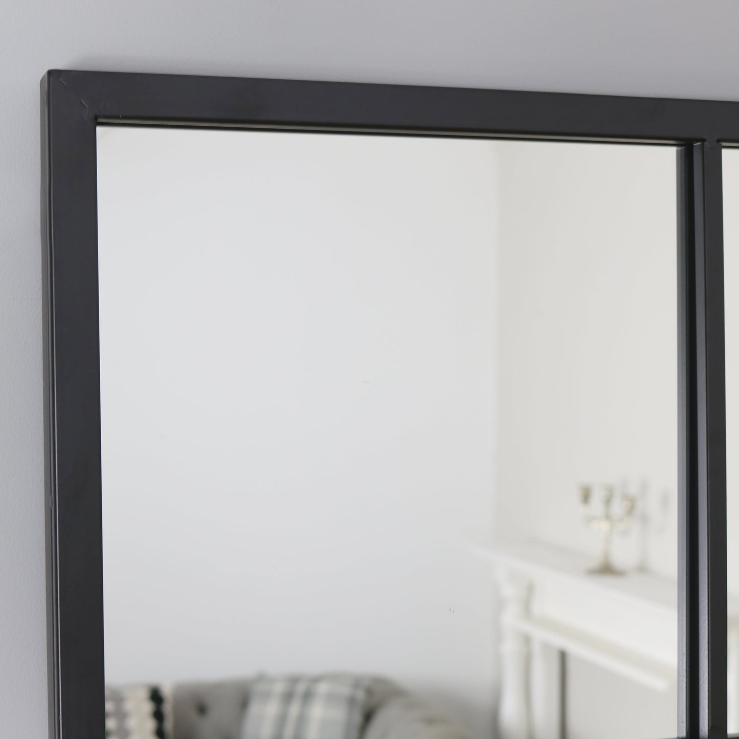 Brooklyn - Grand miroir mural en métal noir 120cm x 80cm