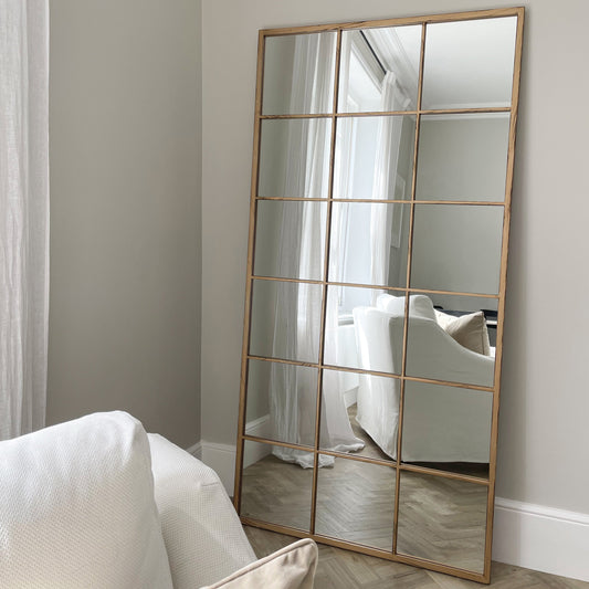 Brooklyn - Miroir Métallique Doré Grand Format Pleine Longueur 180cm x 90cm