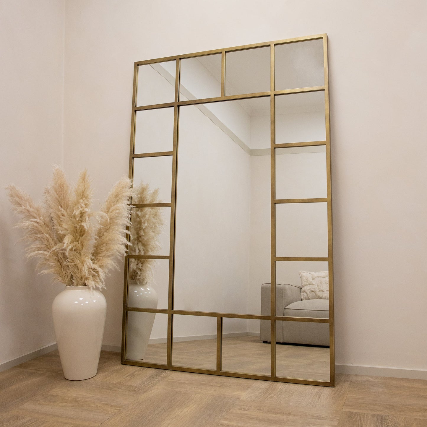 Camden - Miroir industriel métallique doré pleine longueur 179 cm x 119 cm