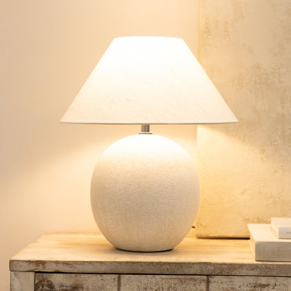 Corsica - Lampe de table avec abat-jour en céramique Stone Coolie