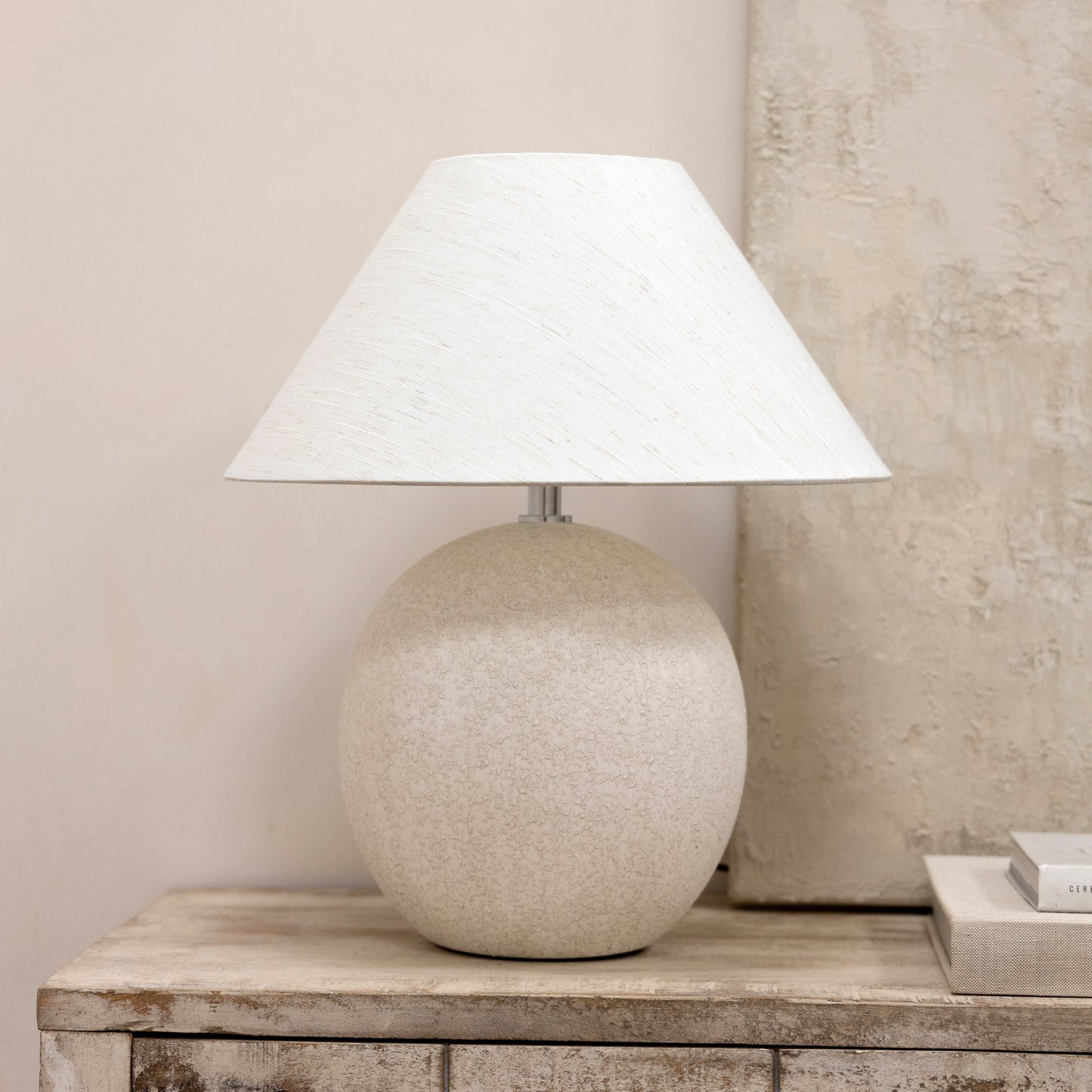 Corsica - Lampe de table avec abat-jour en céramique Stone Coolie