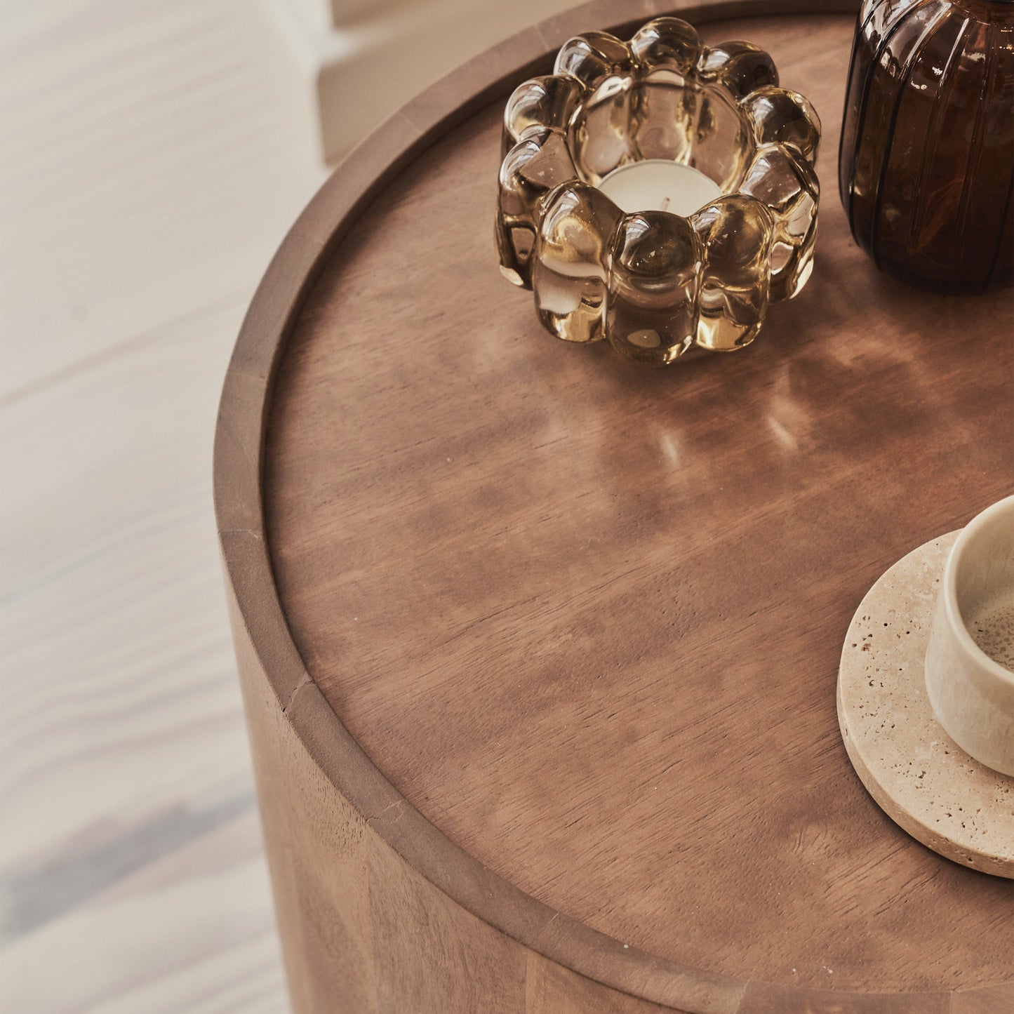 Fairmont - Table d'Appoint Ronde Premium Bois Chaleureux