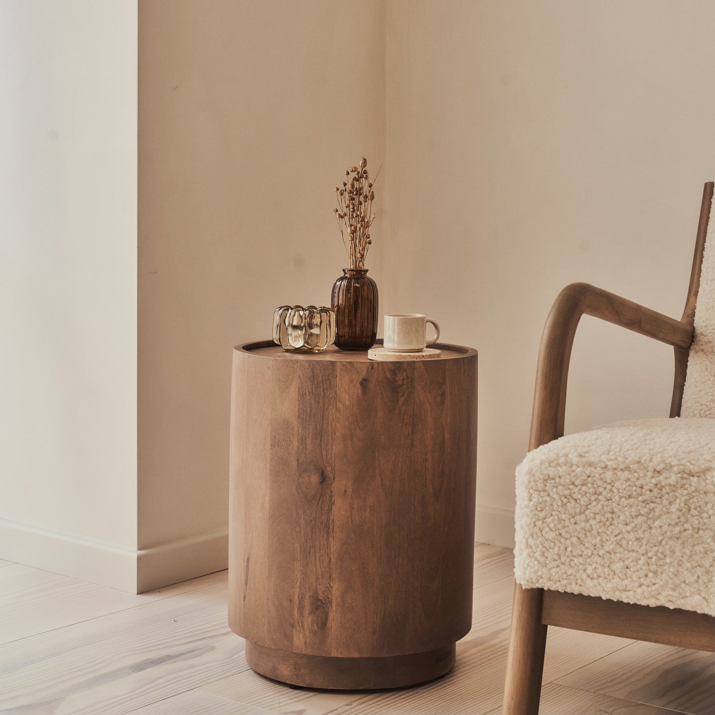 Fairmont - Table d'Appoint Ronde Premium Bois Chaleureux