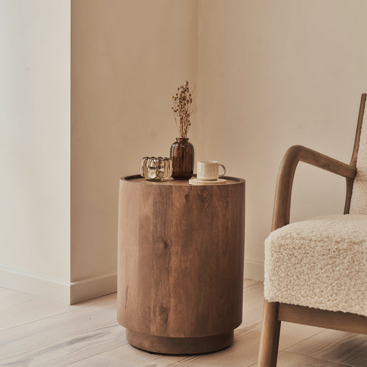 Fairmont - Table d'Appoint Ronde Premium Bois Chaleureux