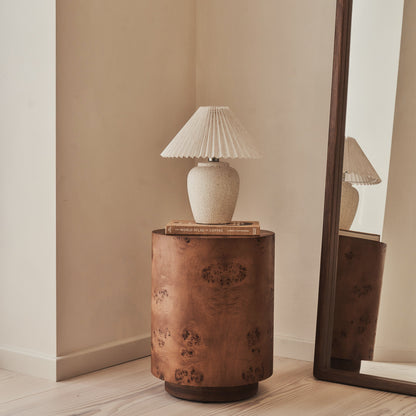Arbour - Table d'Appoint Ronde Premium en Bois d'Érable Foncé Veiné