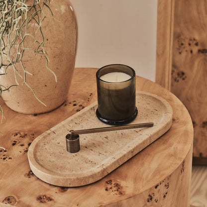 Arbour - Grande Table d'Appoint Ronde Premium en Bois Naturel de Loupe
