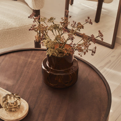 Fairmont - Table Basse Ronde Premium en Bois Foncé