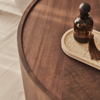 Fairmont - Table Basse Ronde Premium en Bois Foncé