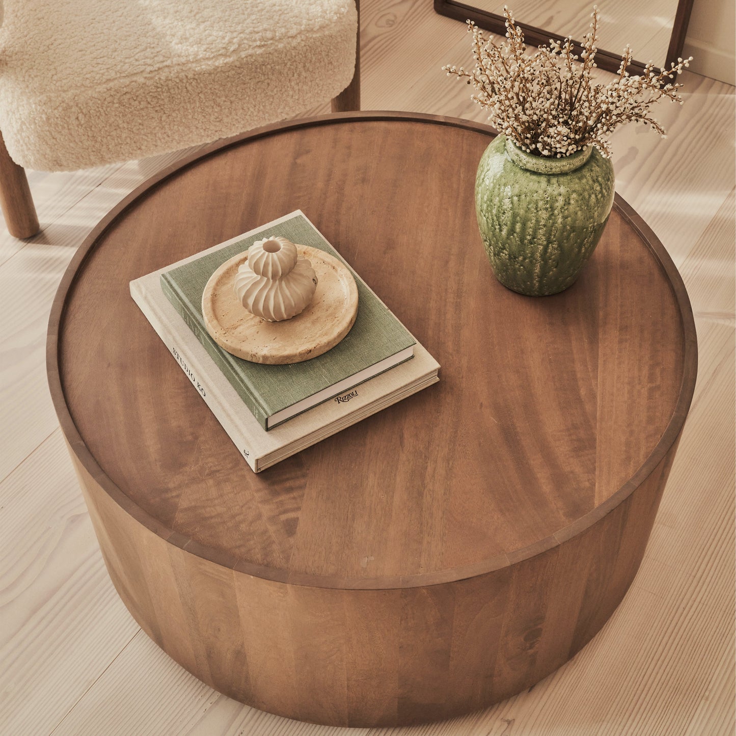 Fairmont - Table basse ronde premium en bois chaud