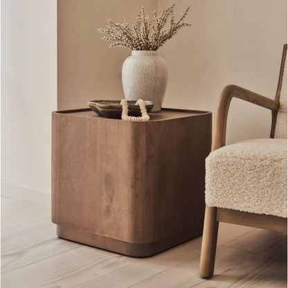 Fairmont - Table d'Appoint Carrée Premium en Bois Chaud