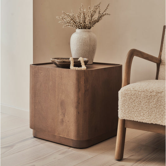 Fairmont - Table d'Appoint Carrée Premium en Bois Chaud