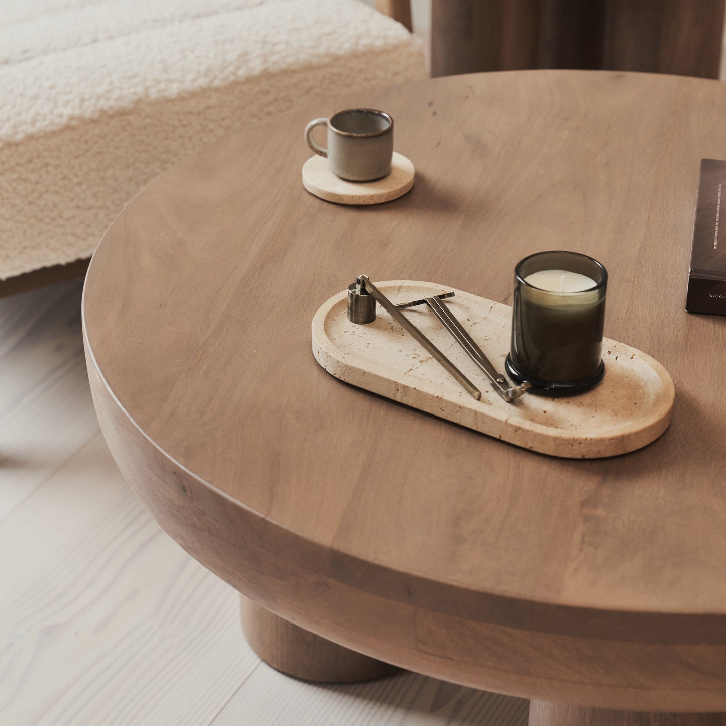 Vermont - Table Basse Ronde Premium en Bois Chaud