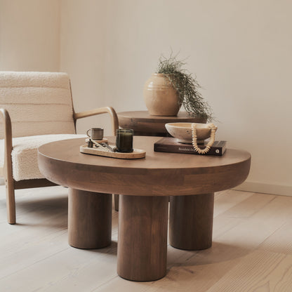 Vermont - Table Basse Ronde Premium en Bois Chaud