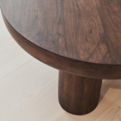 Vermont - Table Basse Ronde Premium en Bois Foncé