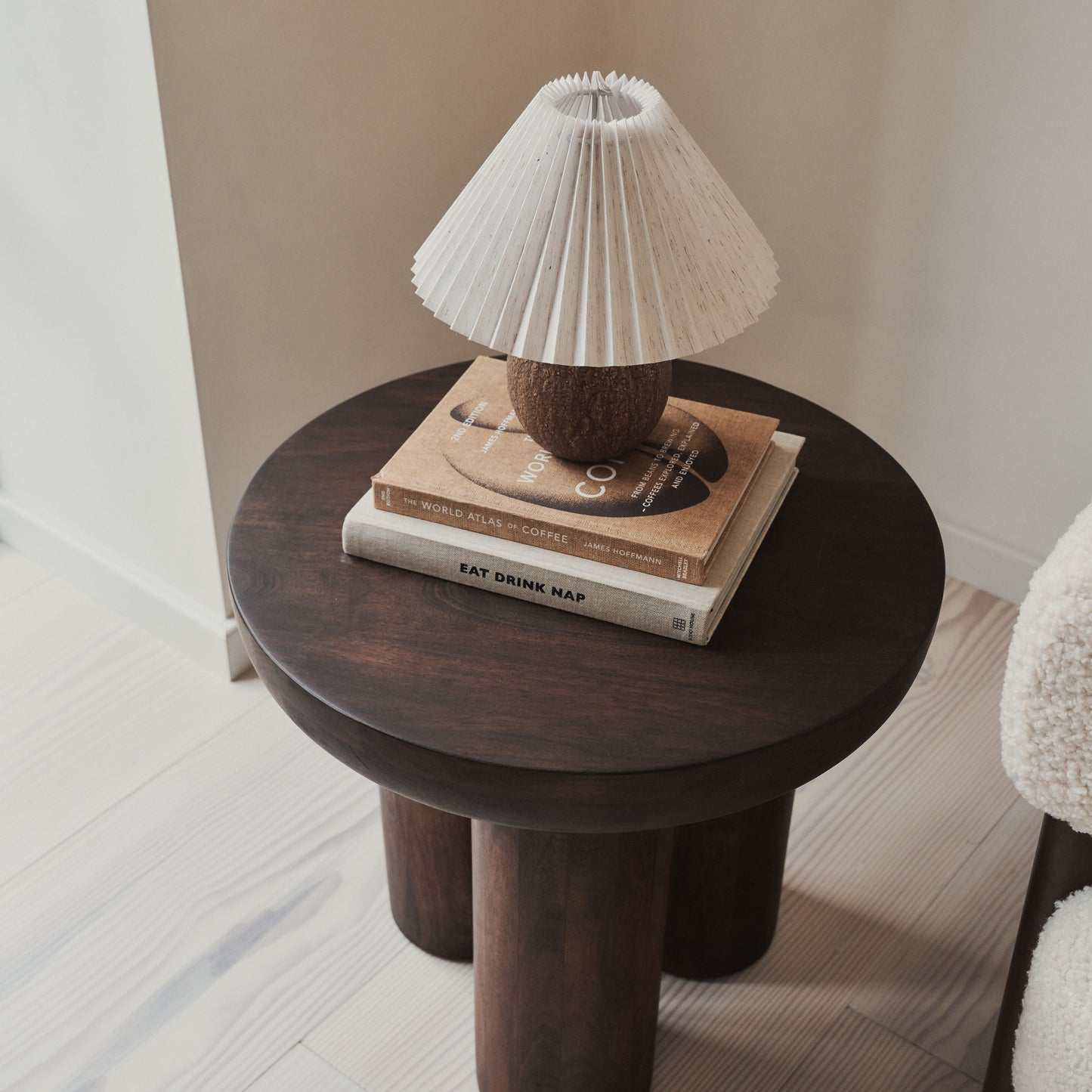 Vermont - Table d'Appoint Ronde Premium en Bois Foncé