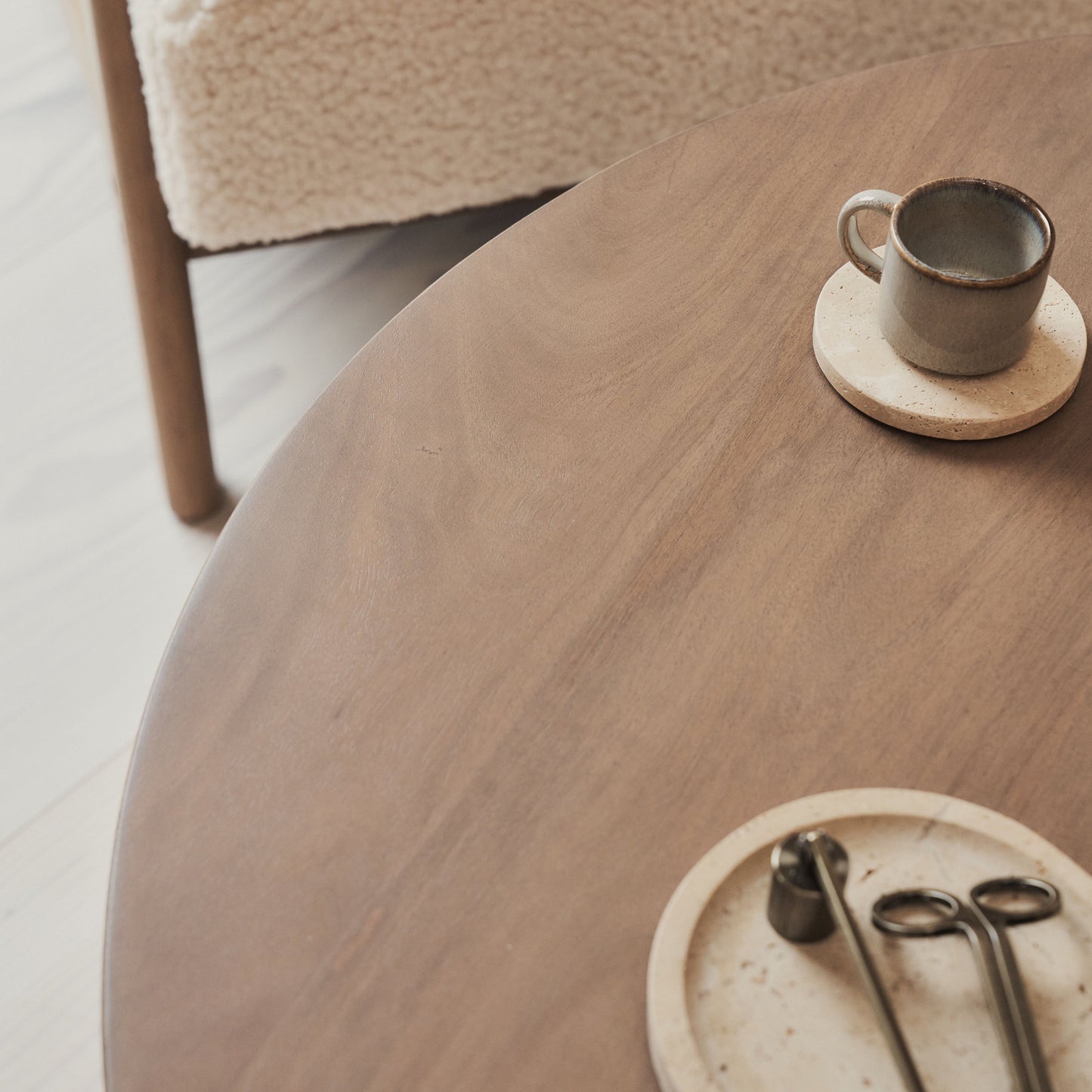 Vermont - Table Basse Ronde Premium en Bois Chaud