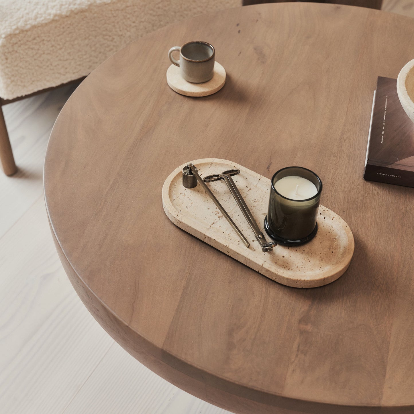 Vermont - Table Basse Ronde Premium en Bois Chaud