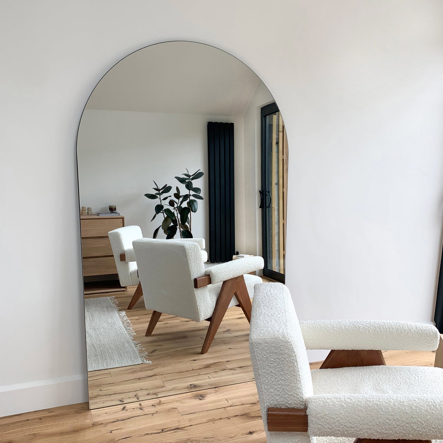 Edge - Miroir sans cadre extra large en arc, pleine longueur 179cm x 110cm