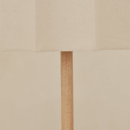 Esme - Lampe de table avec abat-jour en bois clair à festons inversés