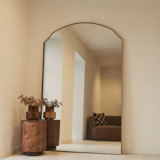 Isla - Miroir Métallique Arqué Extra Large Doré Pleine Longueur 190cm x 120cm