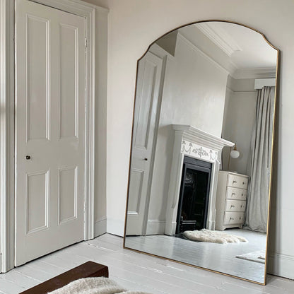Isla - Miroir Métallique Arqué Extra Large Doré Pleine Longueur 190cm x 120cm