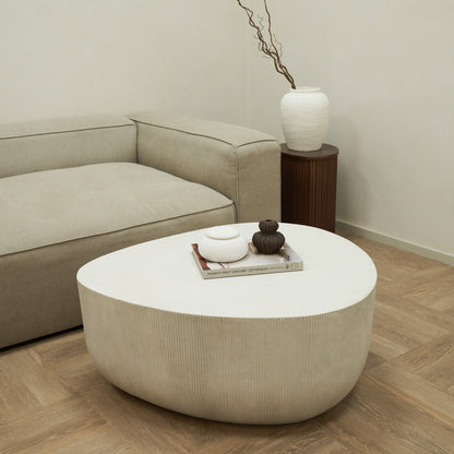 Leonardo - Table basse minimaliste en béton forme irrégulière grande