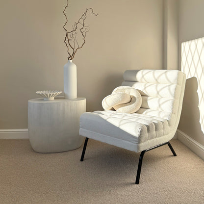 Leonardo - Table d'Appoint Minimaliste en Béton Forme Irrégulière
