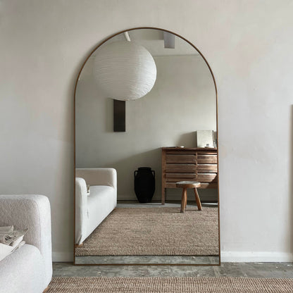 Liberty - Miroir Métallique Arqué Pleine Longueur 180cm x 110cm Or