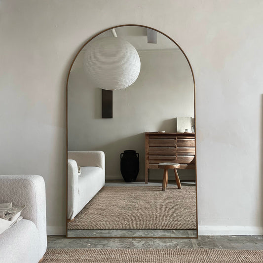 Liberty - Miroir Métallique Arqué Pleine Longueur 180cm x 110cm Or