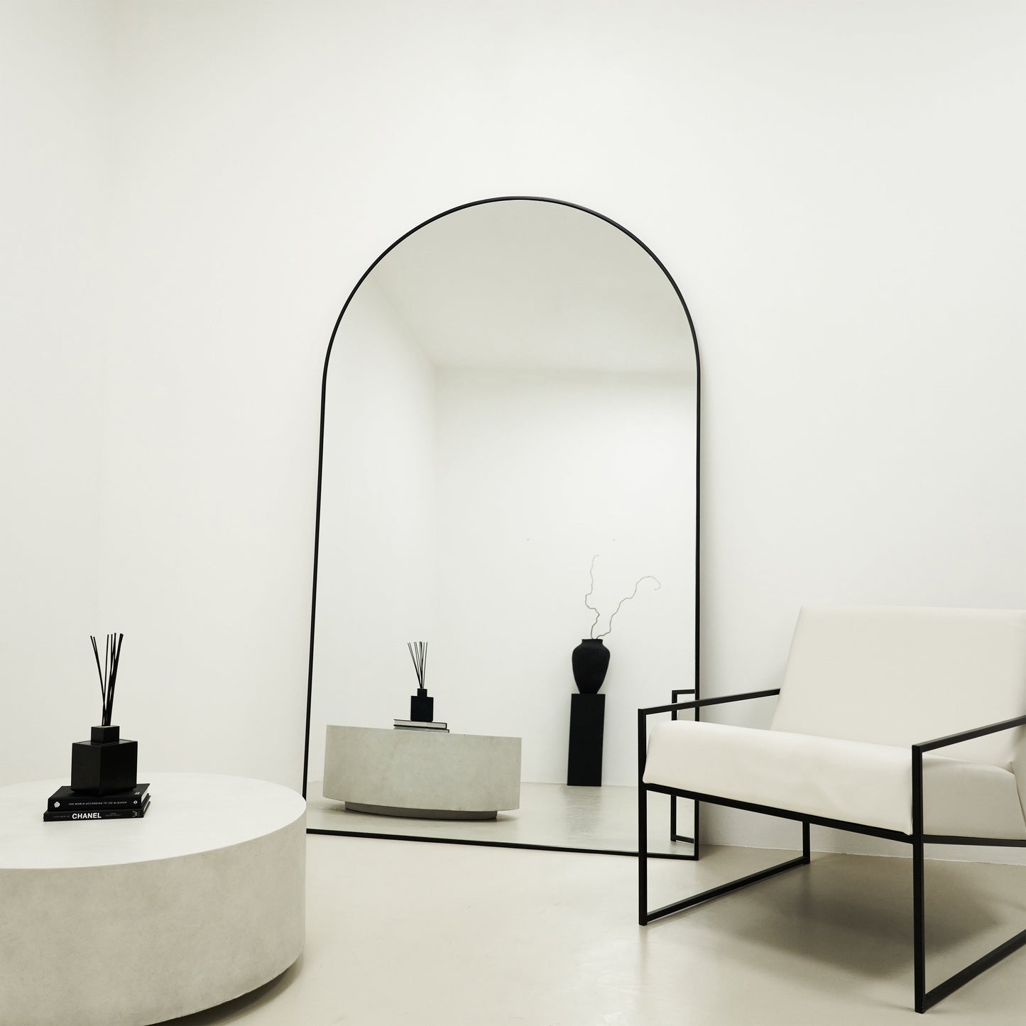 Liberty - Miroir Métallique Arqué Noir Pleine Longueur 200cm x 120cm
