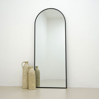 Liberty - Miroir Métallique Noir Arqué Grand Format 160cm x 60cm