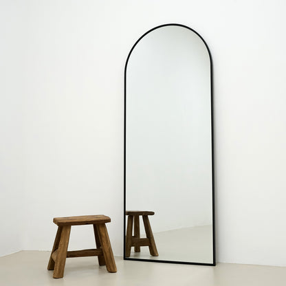 Liberty - Miroir Métallique Noir Arqué Grand Format 160cm x 60cm