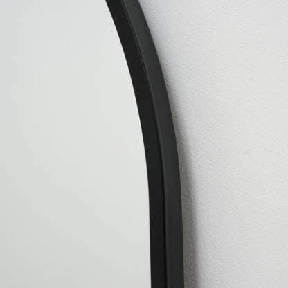 Liberty - Miroir Métallique Noir Arqué Grand Format 160cm x 60cm