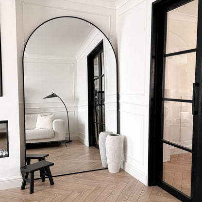 Liberty - Miroir Métallique Arqué Noir Pleine Longueur 200cm x 120cm