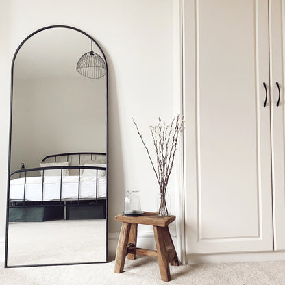 Liberty - Miroir Métallique Noir Arqué Grand Format 160cm x 60cm