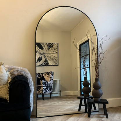 Liberty - Miroir Métallique Arqué Noir Pleine Longueur 180cm x 110cm