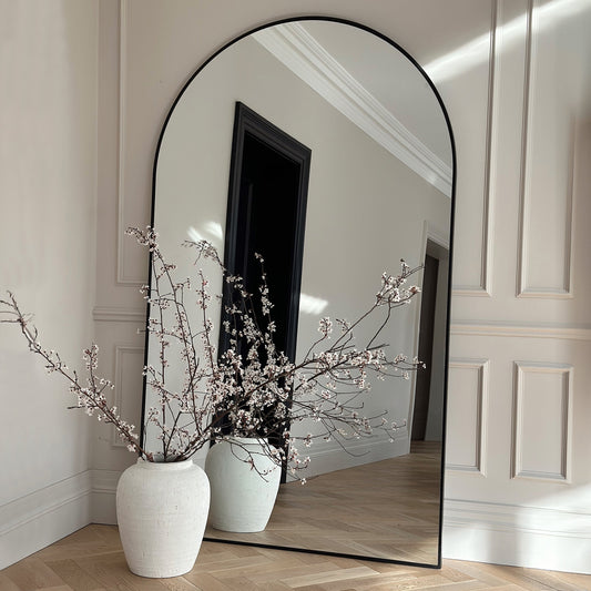 Liberty - Miroir Métallique Arqué Noir Pleine Longueur 200cm x 120cm