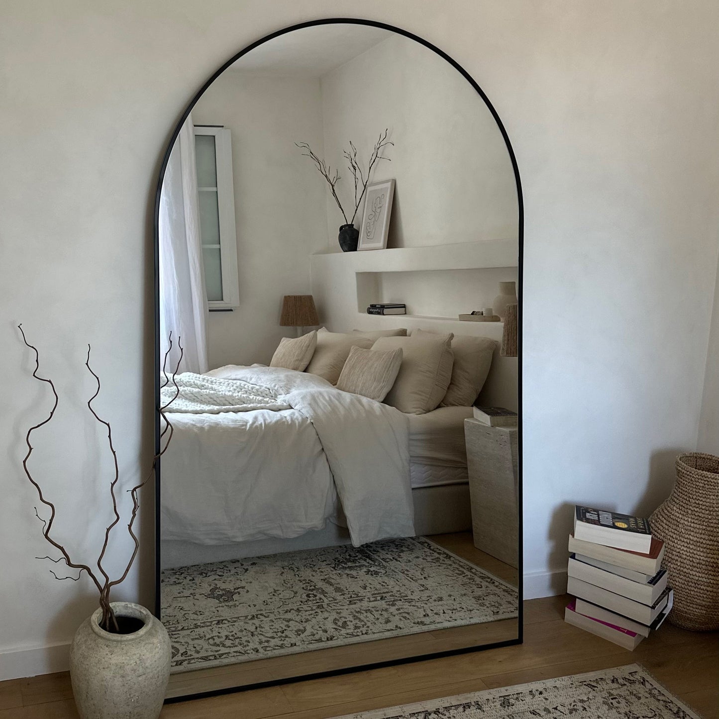 Liberty - Miroir Métallique Arqué Noir Pleine Longueur 180cm x 110cm