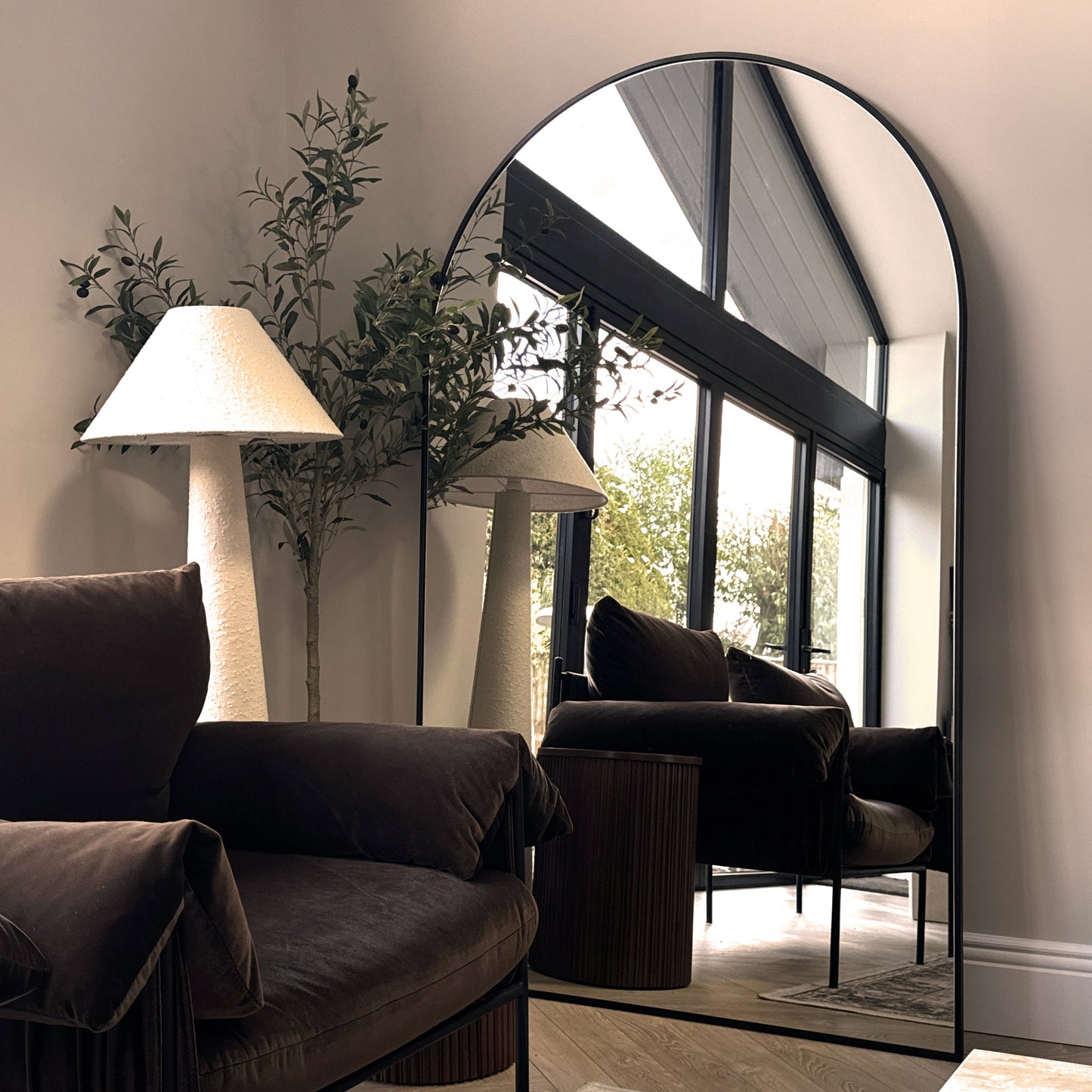 Liberty - Miroir Métallique Arqué Noir Pleine Longueur 180cm x 110cm