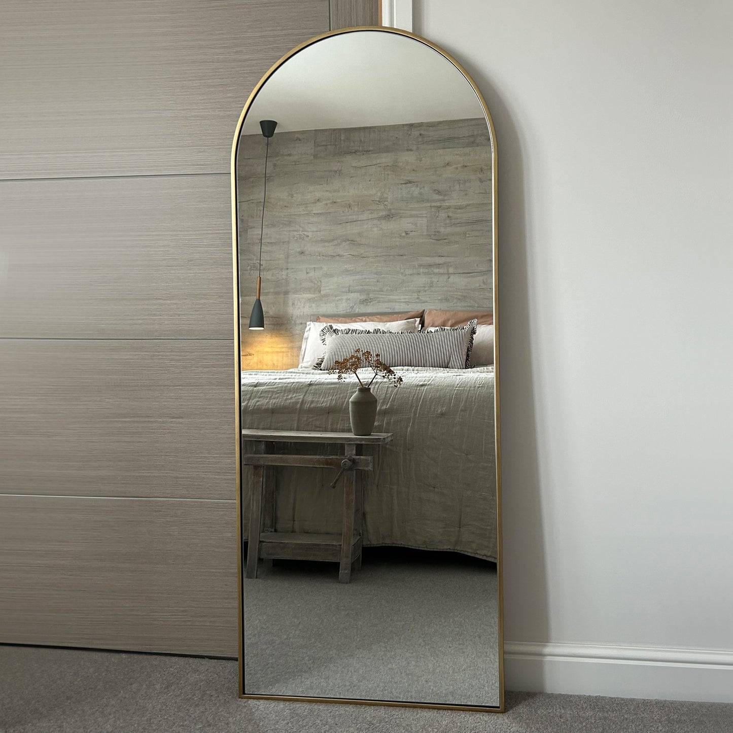 Liberty - Miroir Métallique Arqué Grand Pleine Longueur Or 160cm x 60cm