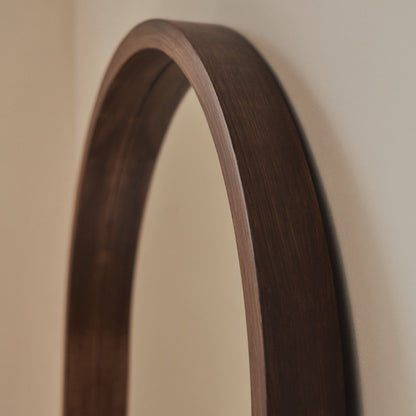 Lilia - Miroir en bois foncé plein pied arche 170cm x 80cm