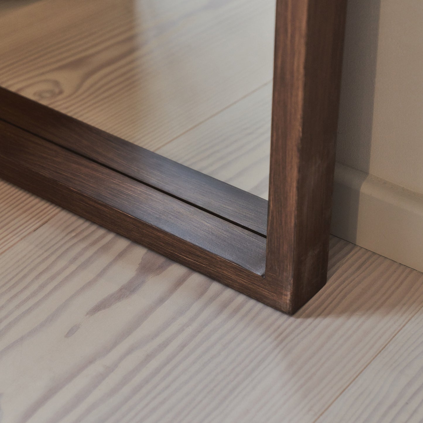 Lilia - Miroir en bois foncé plein pied arche 170cm x 80cm