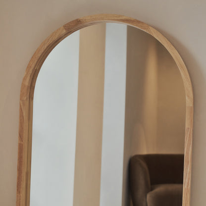 Lilia - Miroir en bois clair arqué pleine longueur 170 cm x 80 cm
