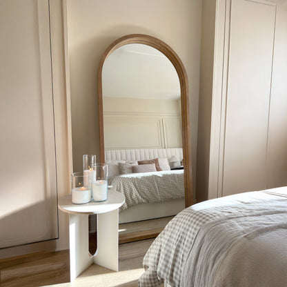 Lilia - Miroir en bois chaud plein pied arche 170cm x 80cm