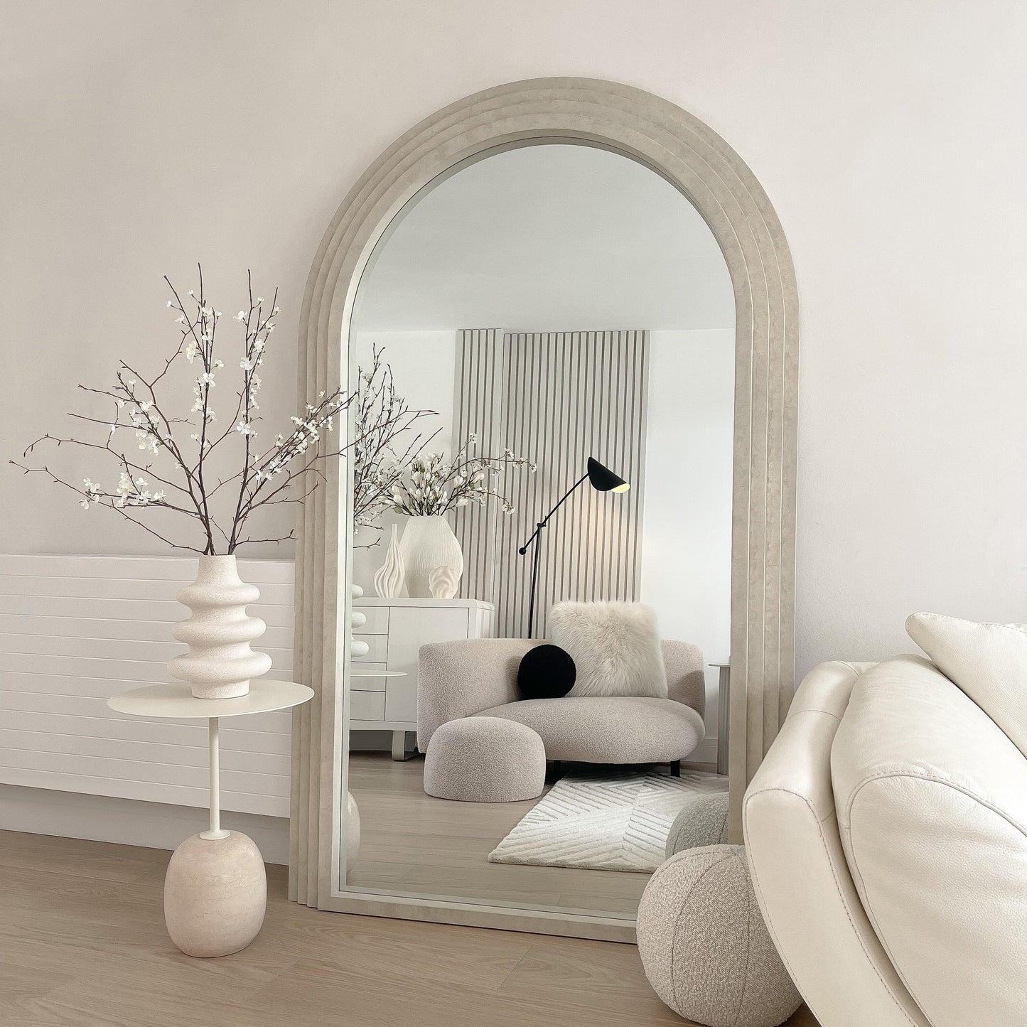 Luciana - Miroir en béton arqué pleine longueur 180cm x 110cm