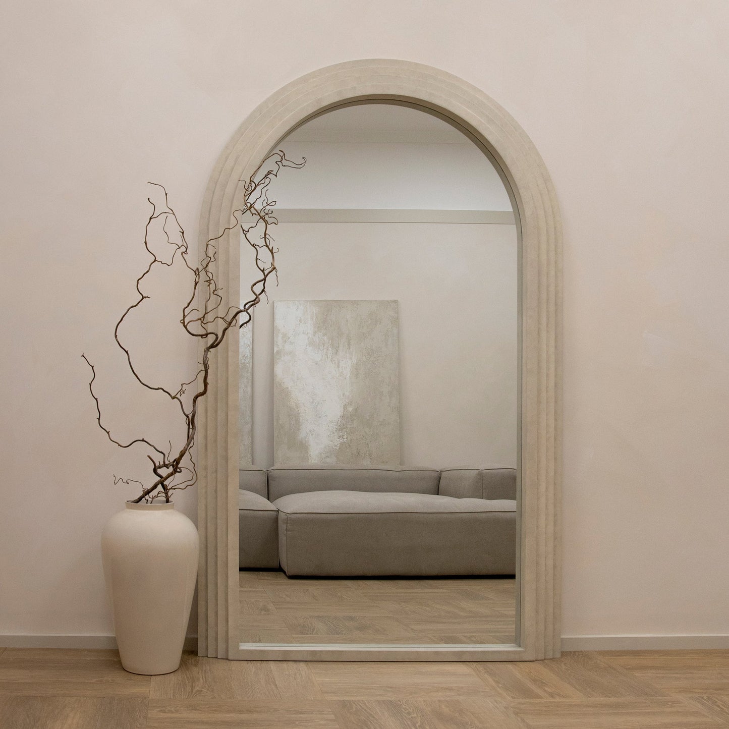 Luciana - Miroir en béton arqué pleine longueur 180cm x 110cm