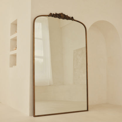 Amelia - Miroir Métallique Arqué Doré Pleine Longueur 200cm x 120cm