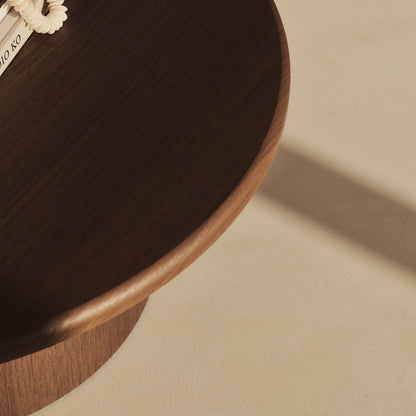 Madison - Grande table basse ronde en bois foncé